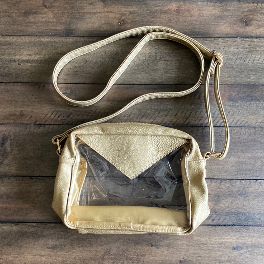 Packed Party gold/clear stadium bag